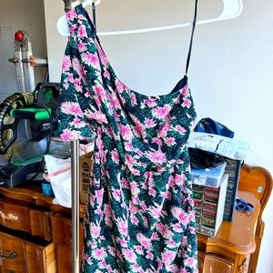 FXXI F21 One Shoulder Floral Mini Dress
